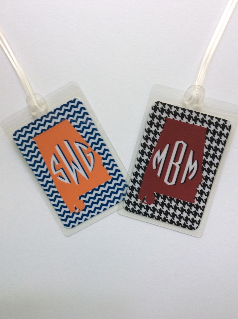 Alabama Bag Tag Monogram Bag Tag Tote Bag Tag Personalized Etsy