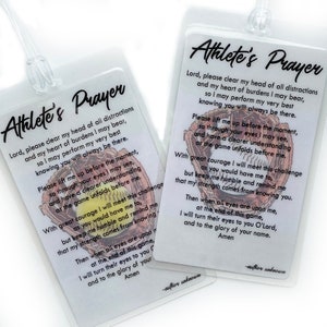 Baseball Gifts, Baseball Prayer Bag Tags, Athlete Prayer,