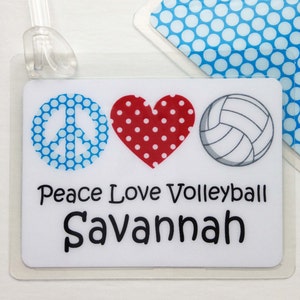 Volleyball Bag Tag, Volleyball Team Gift, Volleyball Party Favor, Personalized  Volleyball Bag Tag