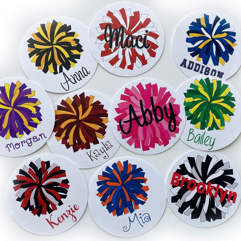 Cheerleader Bag Tag Cheer Tag Pom Pom Cheer Tag Etsy