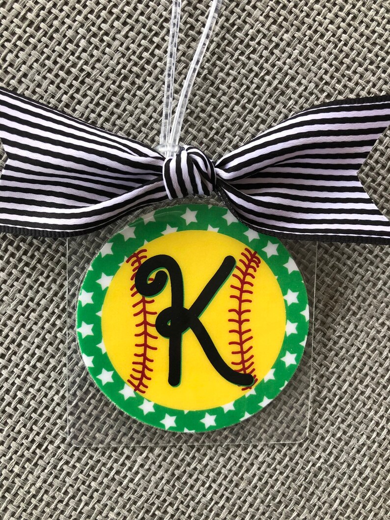 Softball Team Bag Tags Softball Gifts Personalized Softball Etsy