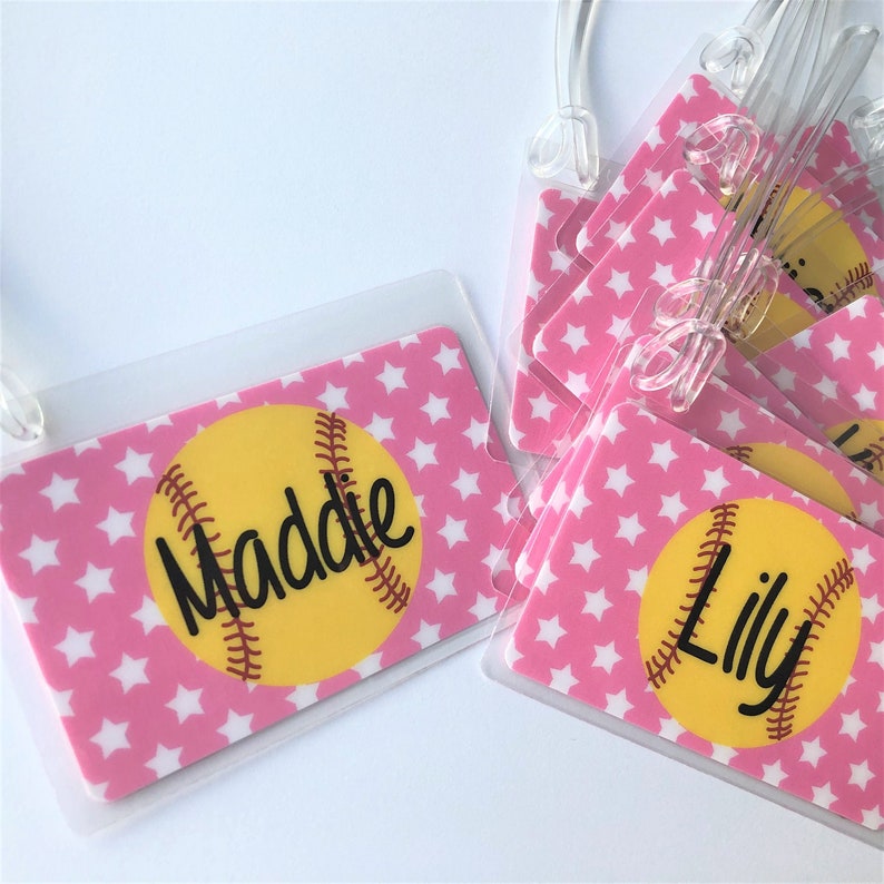 Softball Bag Tag Softball Gift Etsy