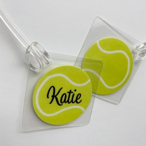 Tennis Bag Tag | Tennis Name Tag |  Kids Bag Tag | Tennis Party Favor | Tennis Gift  |Monogram Tennis Bag Tag | Tennis Ball Bag Tag |