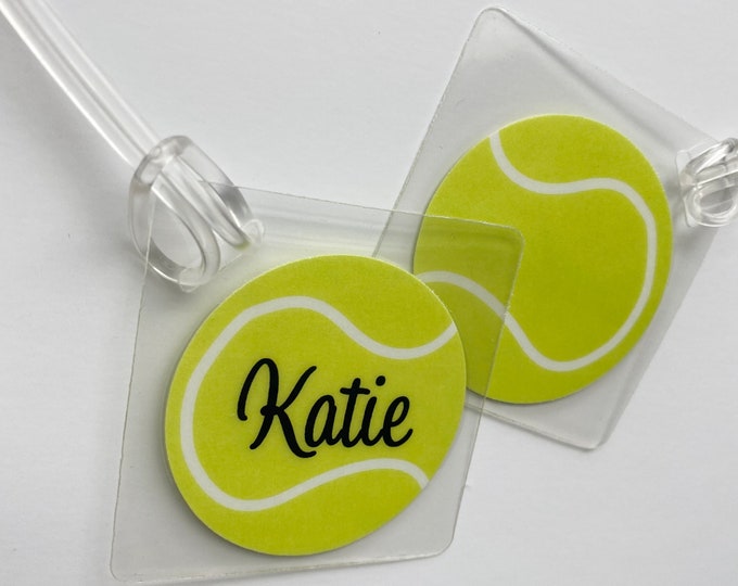 Tennis Bag Tag Tennis Name Tag Kids Bag Tag Tennis Party Etsy