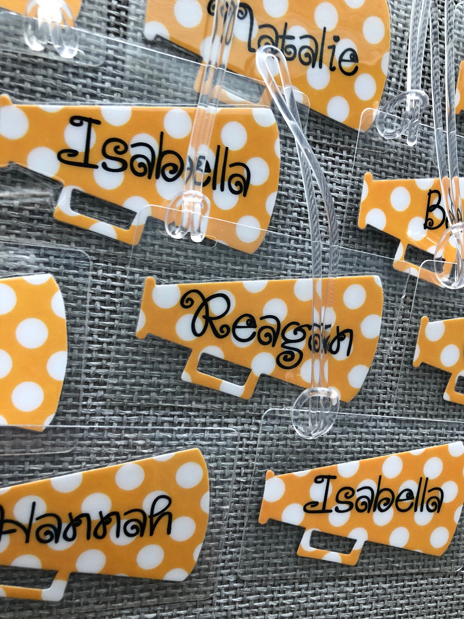 Megaphone Bag Tag Polka Dot Megaphone Cheer Bag Tag Etsy