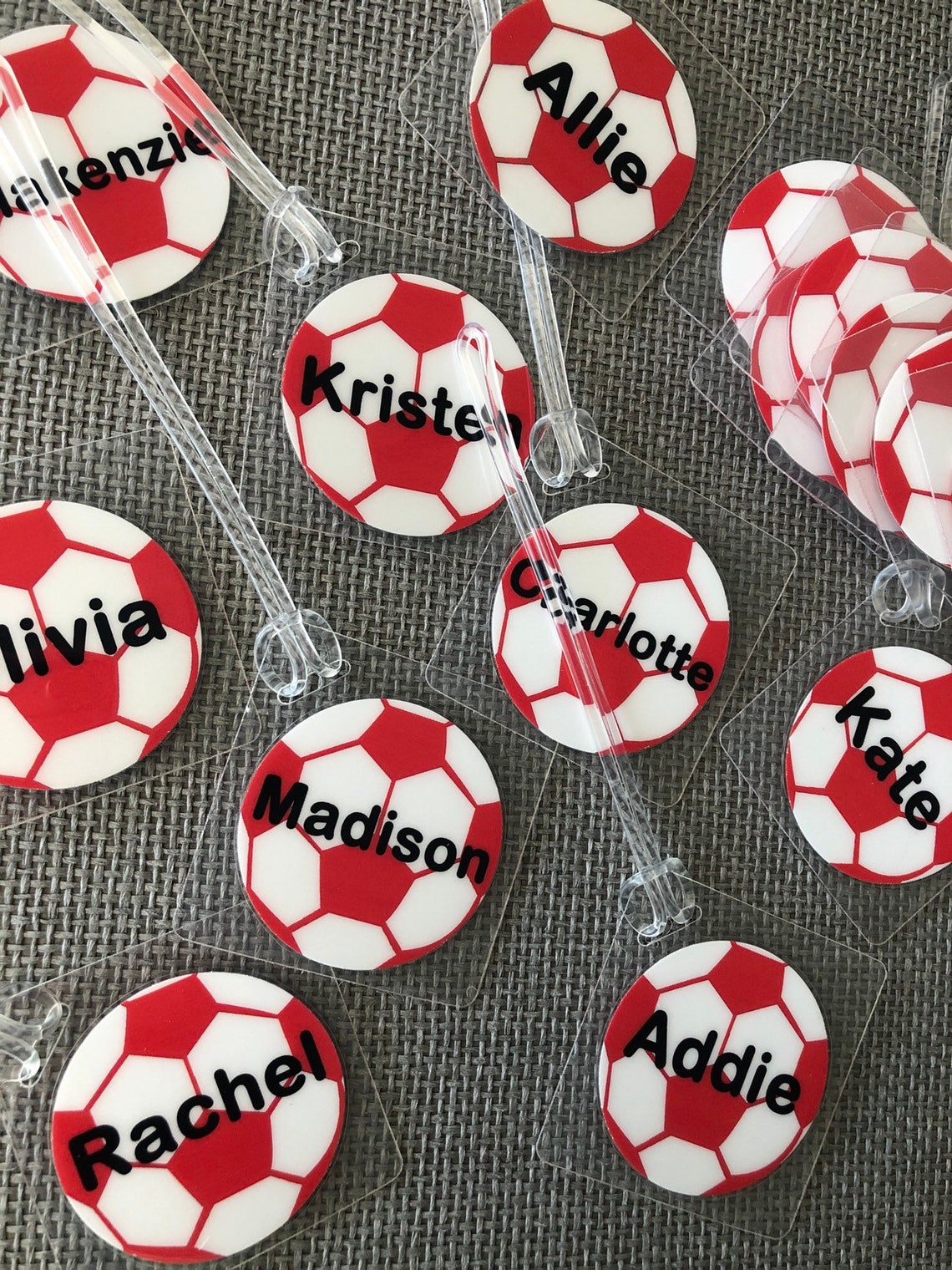 Soccer Bag Tag Soccer Party Favor Personalized Soccer Name Tag Etsy
