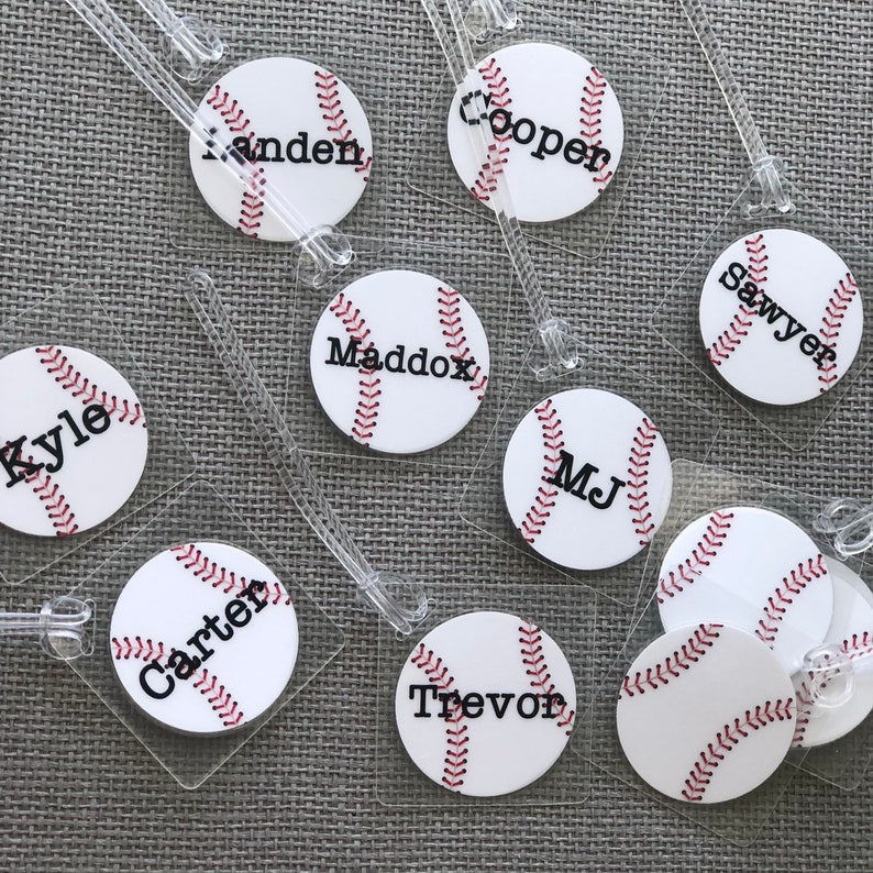 Baseball Bag Tags Baseball Party Favors Baseball Team Gifts Etsy