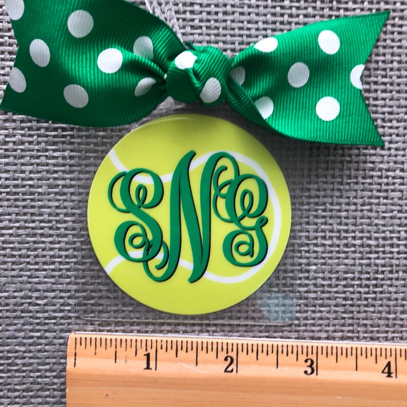 Monogrammed Tennis Bag Tag, Tennis Gift, Tennis Bag Tag, Tennis Mom Gift, Tennis Coach Gift, Tennis Party Favor, Tennis Team Bag Tag image 5