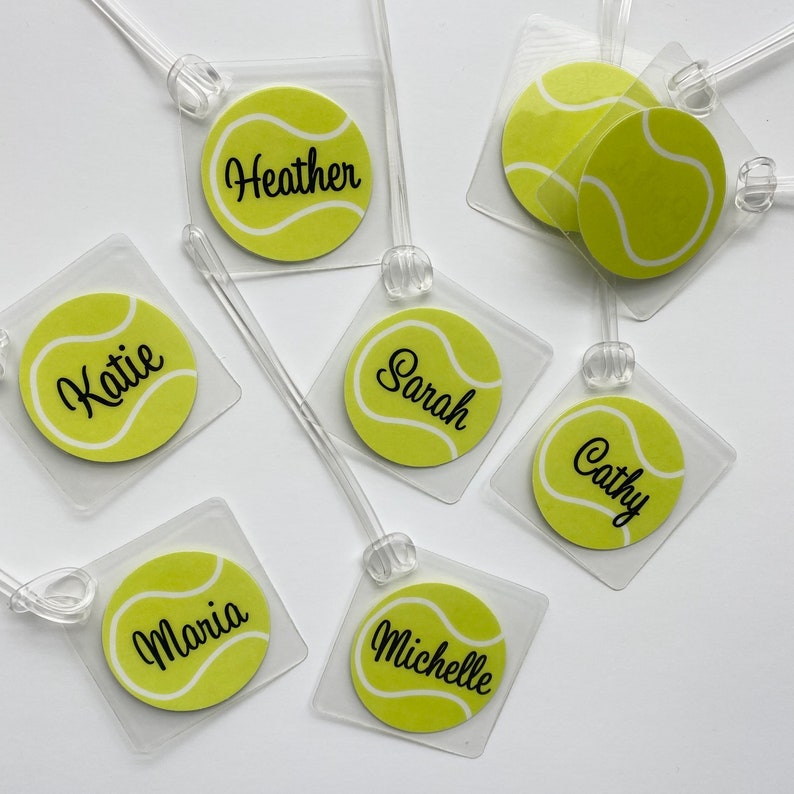 Tennis Bag Tag Tennis Name Tag Kids Bag Tag Tennis Party Etsy