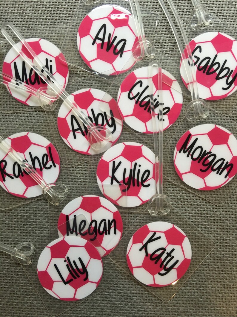 Soccer Team Bag Tags Soccer Gifts Soccer Bag Tags Team Etsy
