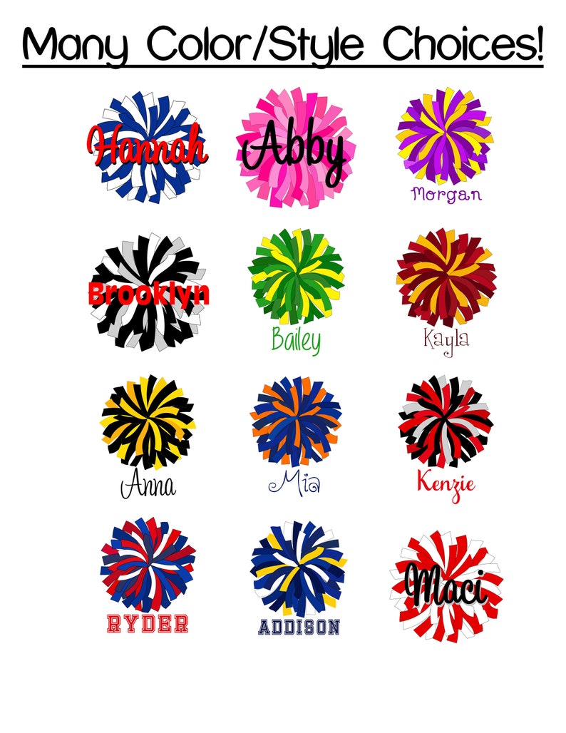Pom Pom Team Tag Cheer Team Gifts Cheerleading Bag Tags Etsy