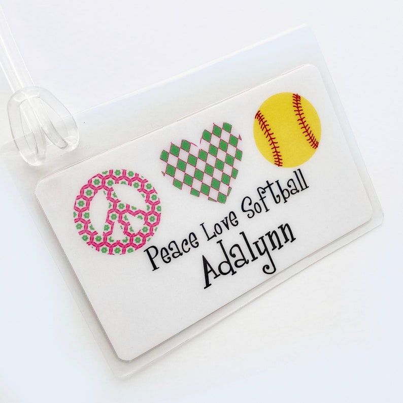 Softball Bag Tag Softball Party Favor Softball Girl Gift Etsy