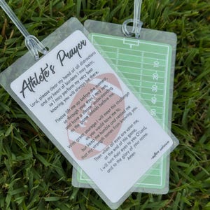 Football Gifts, Football Prayer Bag Tags, Athlete Prayer for Christian Athlete Team Gifts