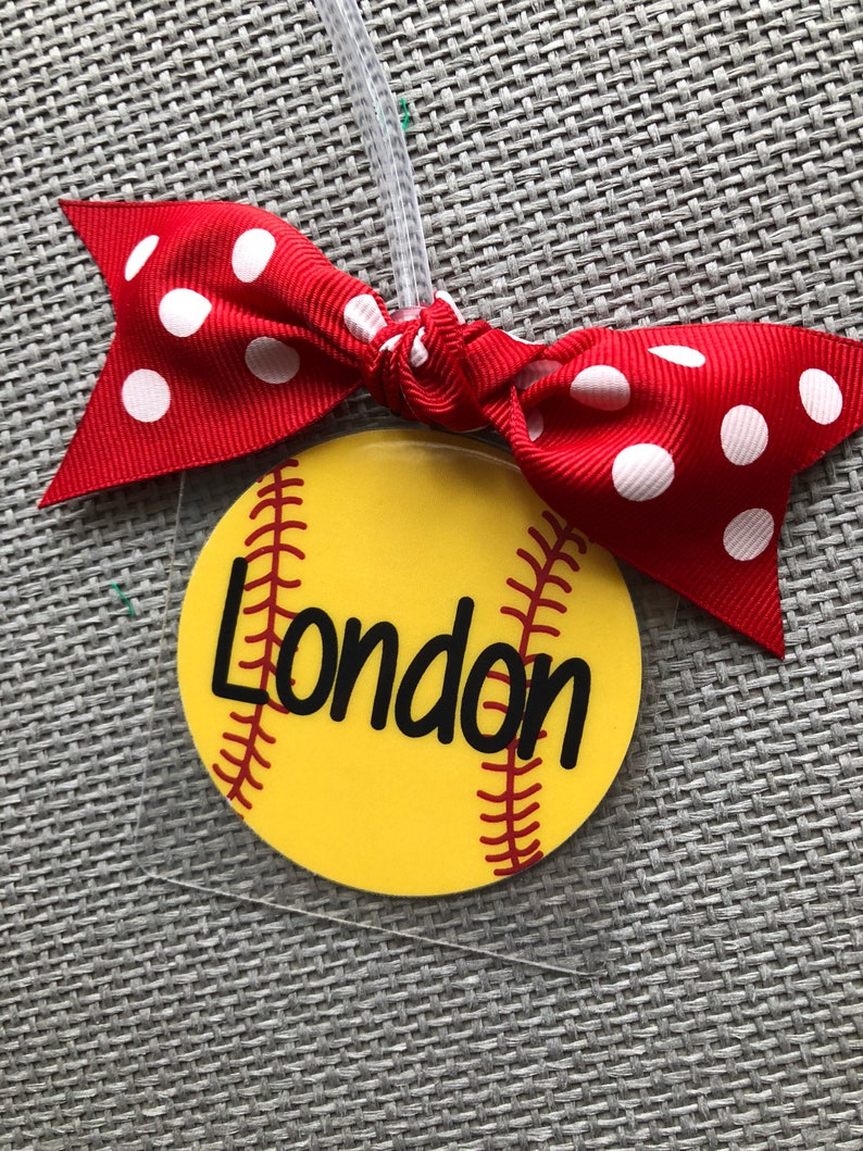 Personalized Softball Gifts Softball Bag Tags Softball Etsy