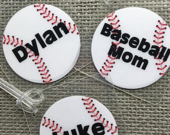 Backpack Name Tag Baseball Name Tag Baseball Bag Tag Baseball Party Favor Baseball Team Gift Baseball Luggage Tag Kids Bag Tag