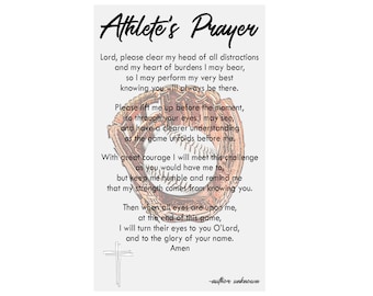 Baseball Gifts Printable, Baseball Prayer Athlete Prayer, Baseball Prayer Bag Tag Size Printable