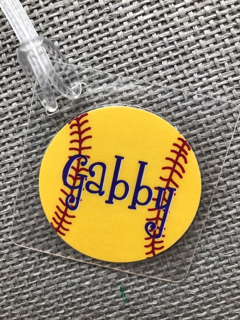 Softball Bag Tag Softball Mom Gift Softball Coach Gift Etsy