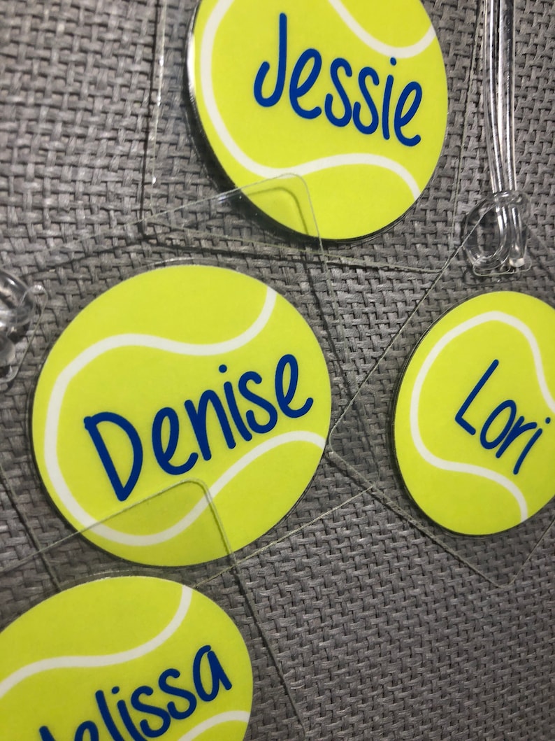 Tennis Bag Tags Bulk Order Tennis Team Tags 8 Tags Etsy