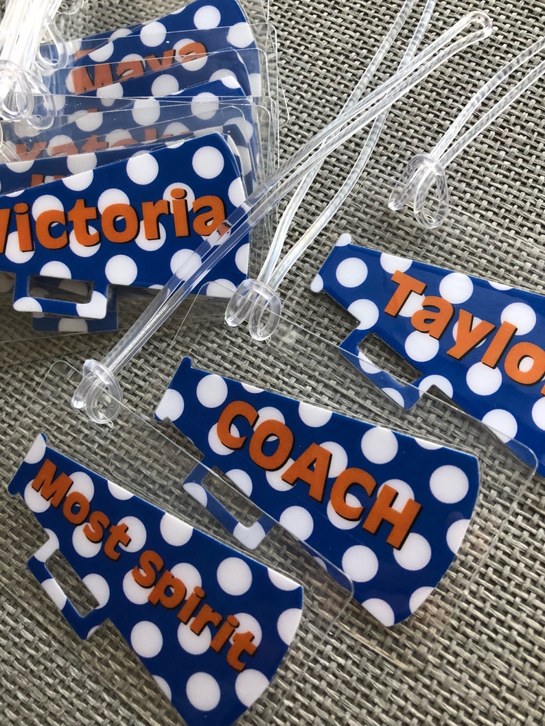 Cheerleading Bag Tag Personalized Cheer Bag Tag Cheerleader Etsy