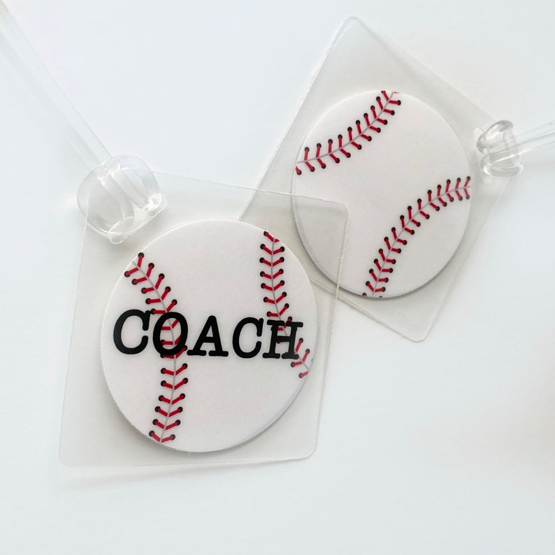 Baseball Name Tag Baseball Bag Tag Baseball Coach Gift Etsy