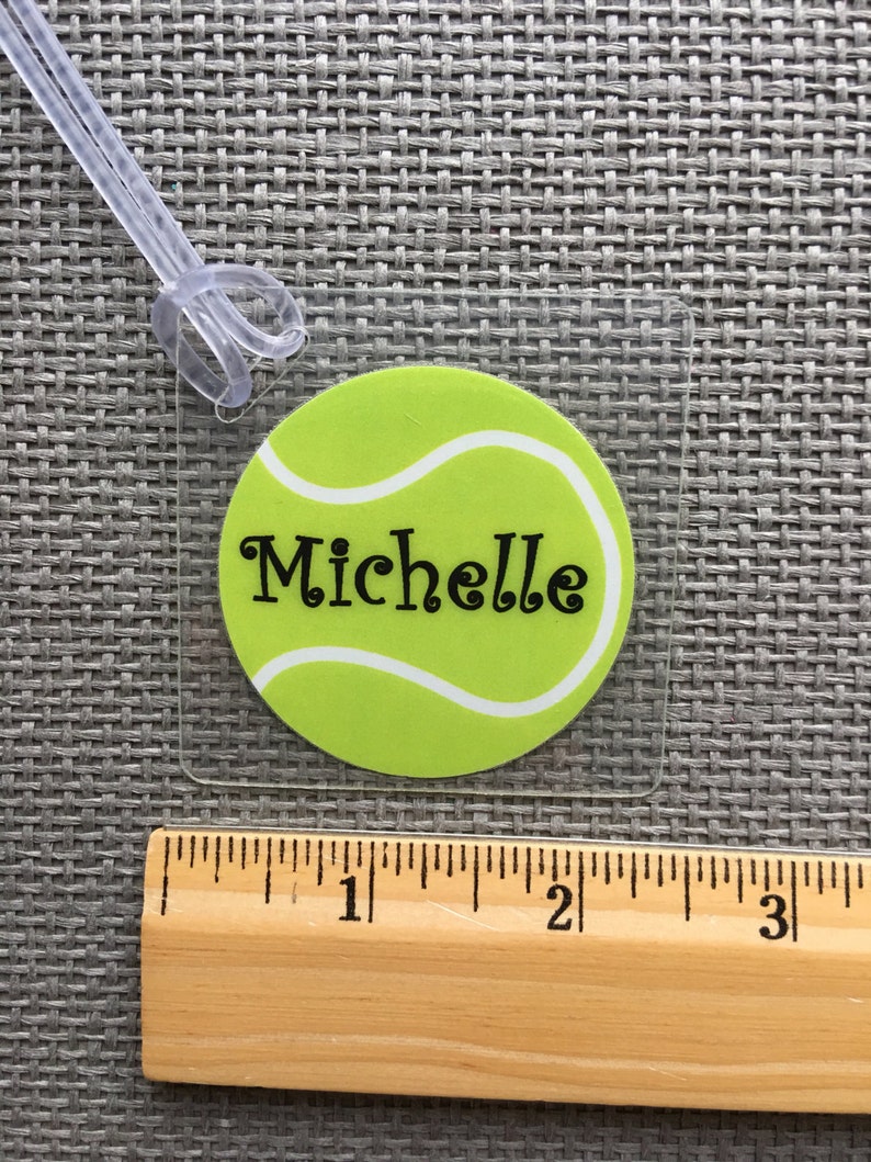 Tennis Bag Tag Tennis Name Tag Kids Bag Tag Tennis Party Etsy