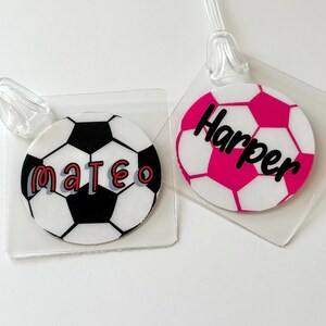 Soccer Personalized Bag Tag: Custom Name ID for Gym Bags