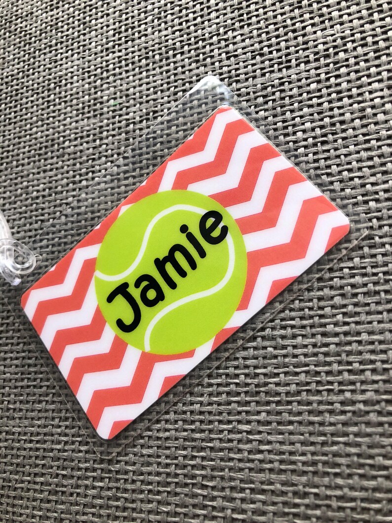 Tennis Gifts Tennis Team Bag Tag Tennis Racquet Bag Tag Etsy