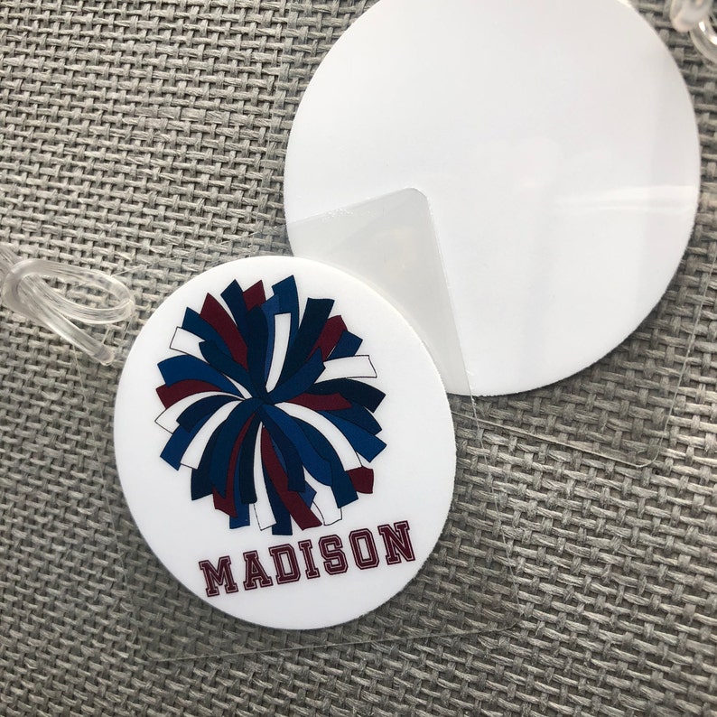 Pom Pom Team Tag Cheer Team Gifts Cheerleading Bag Tags Etsy