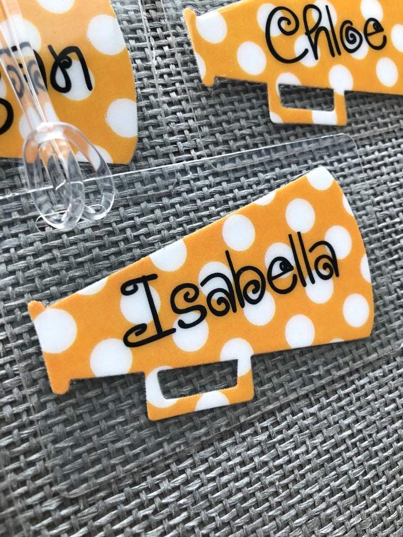 Megaphone Bag Tag Polka Dot Megaphone Cheer Bag Tag Etsy