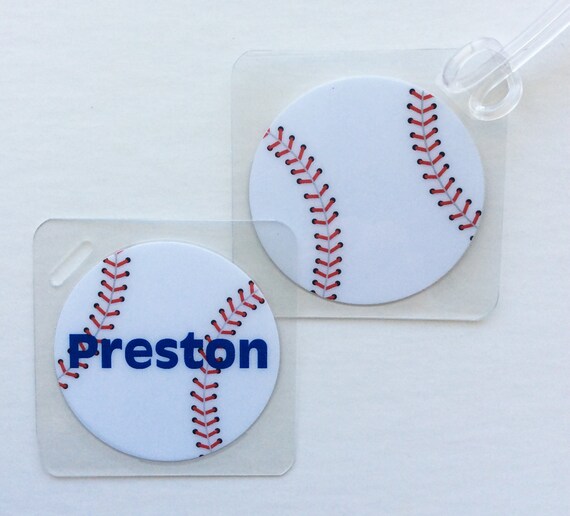 Baseball Name Tag Baseball Bag Tag Baseball Party Favor Etsy