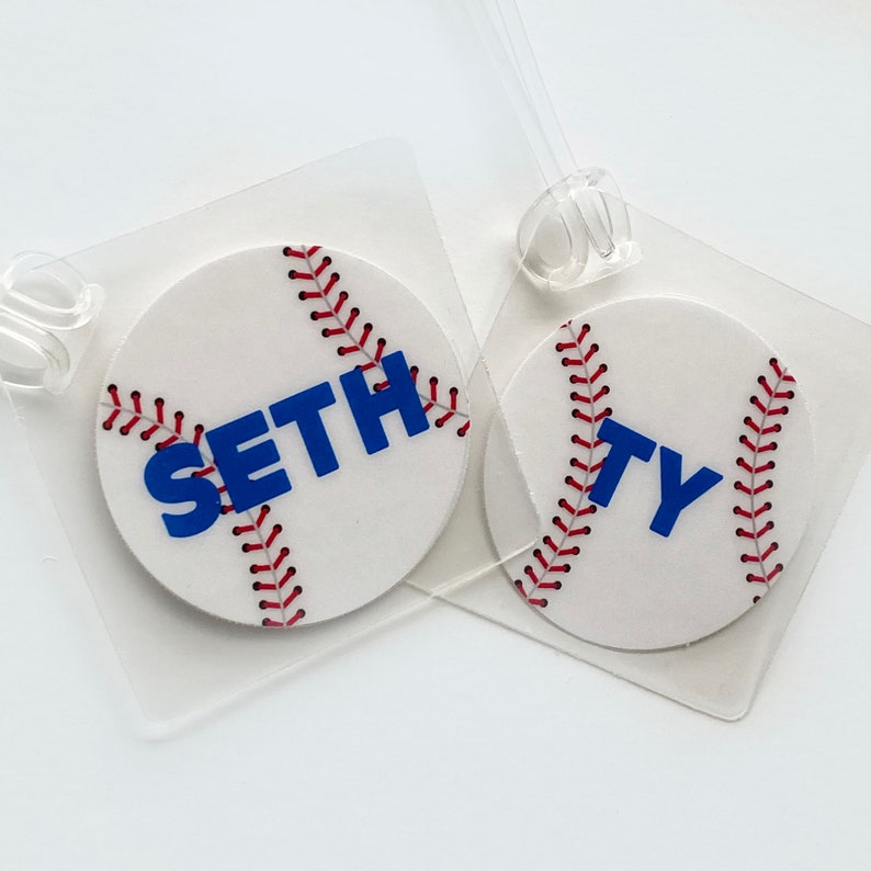 Baseball Name Tag Baseball Bag Tag Baseball Coach Gift Etsy