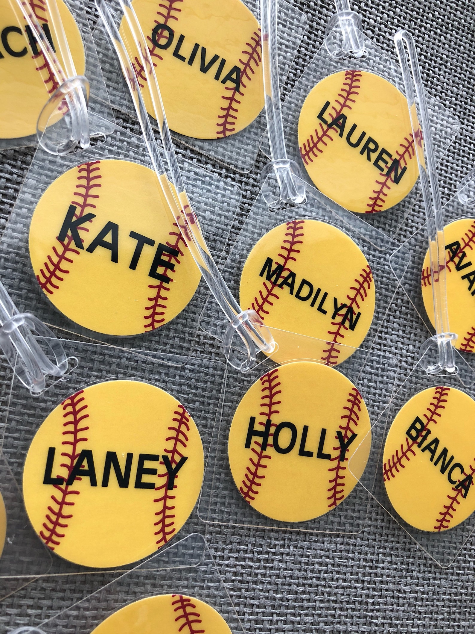 Softball Team Bag Tags Softball Gifts Team Orders of 8 - Etsy