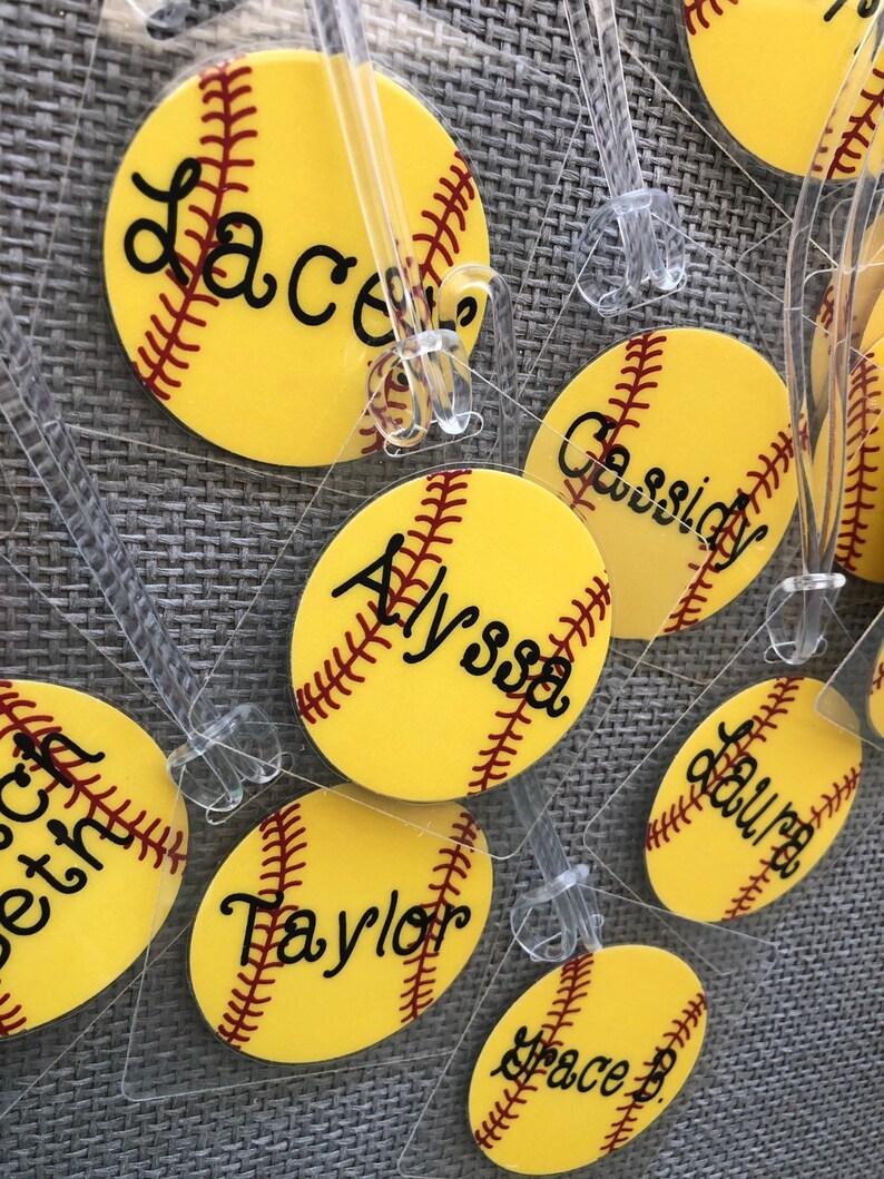 Softball Team Bag Tags Softball Gifts Team Orders of 8 Etsy