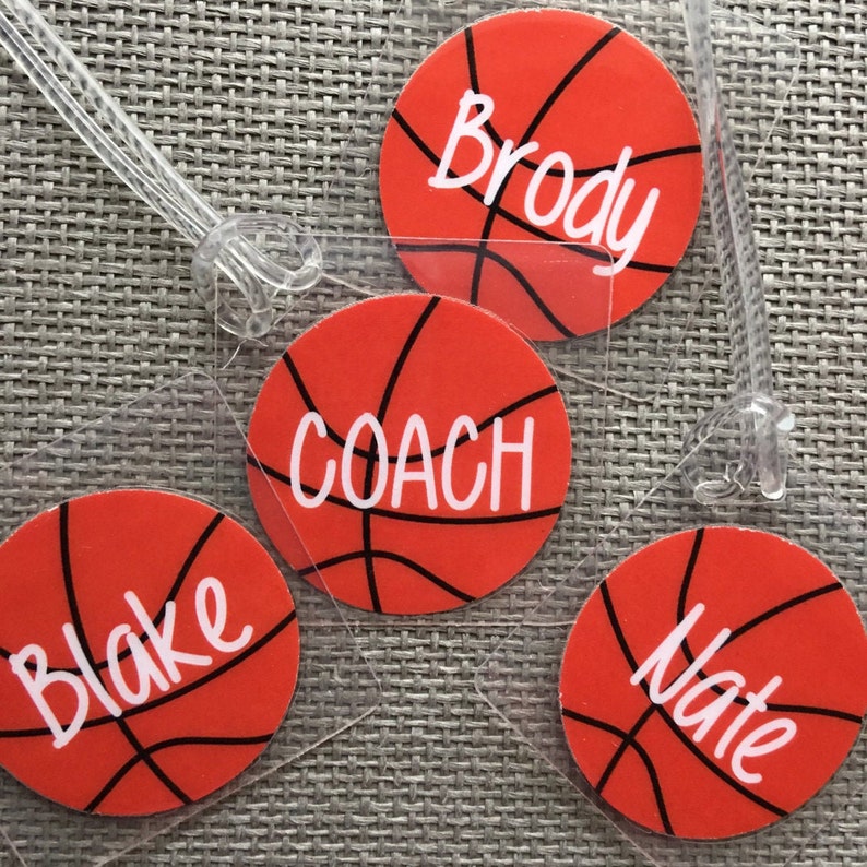 Basketball Bag Tag Basketball Party Favor Basketball Name Etsy