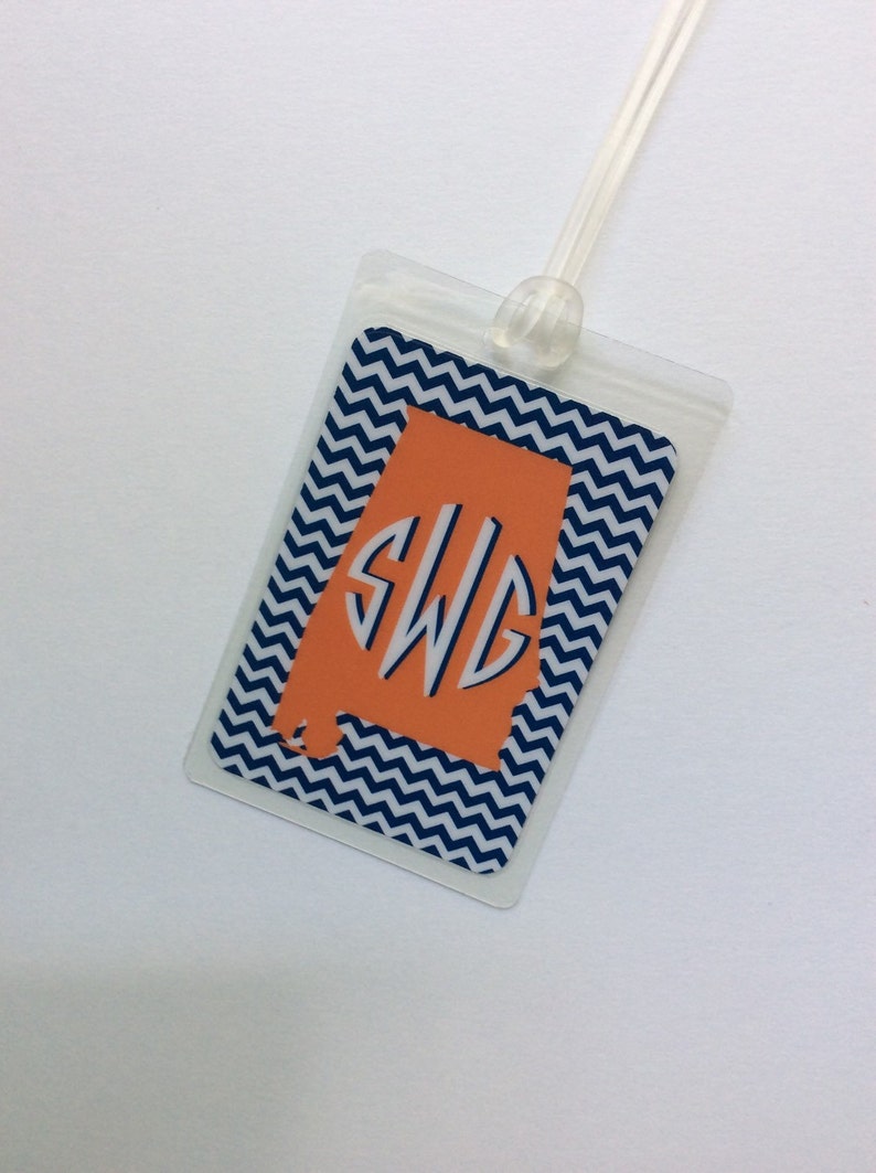 Alabama Bag Tag Monogram Bag Tag Tote Bag Tag Personalized Etsy