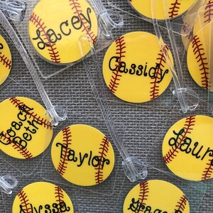 Softball Bag Tag, Softball Mom Gift, Softball Coach Gift, Softball Team ...