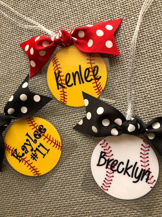 Girls Softball Gifts Softball Bag Tag | Etsy