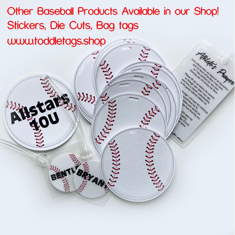 Baseball Team Gifts Baseball Bag Tag Baseball Tags Etsy