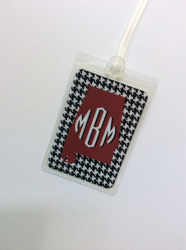 Alabama Bag Tag Monogram Bag Tag Tote Bag Tag Personalized Etsy