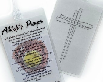 Softball Prayer Bag Tag: Athlete Gift, Team Favor