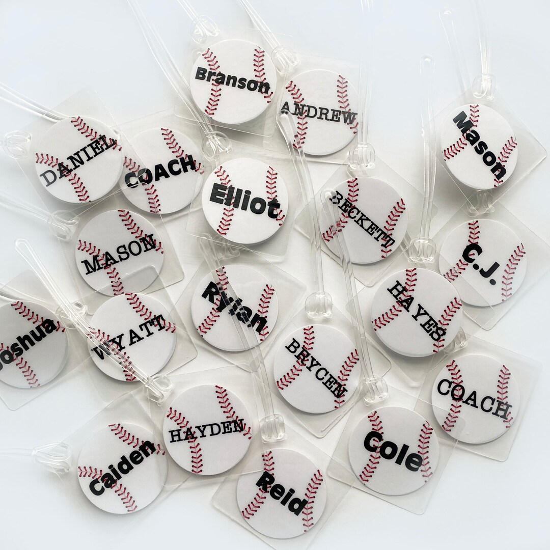 Baseball Bag Tags, Baseball Party Favors, Baseball Team Gifts, Baseball