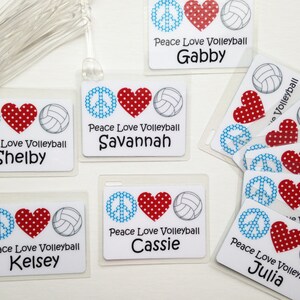 Volleyball Team Tags, Personalized Volleyball Bag Tag, Volleyball Mom Gift, Volleyball Team Gift, Volleyball Party Favor, Volleyball Bag Tag