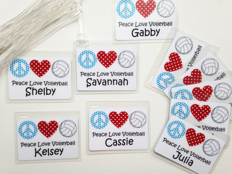 Volleyball Team Tags Personalized Volleyball Bag Tag Etsy