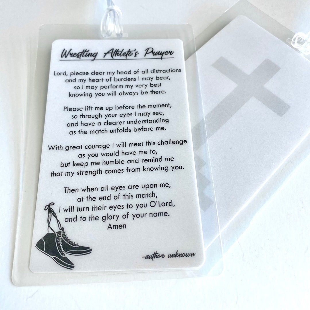 Wrestling Bag Tags Athletes Prayer Gift For Wrestlers Etsy