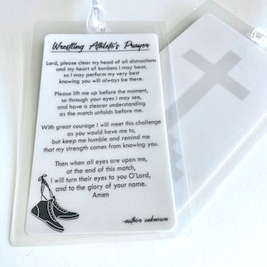 Wrestling Bag Tag: Athlete's Prayer, Christian Locker Decoration