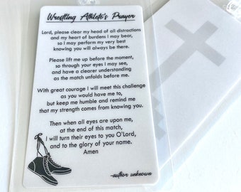 Wrestling Bag Tag: Athlete's Prayer, Christian Locker Decoration