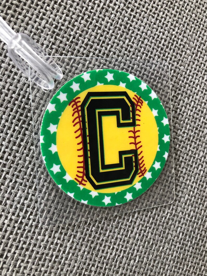 Softball Team Bag Tags Softball Gifts Personalized Softball Etsy