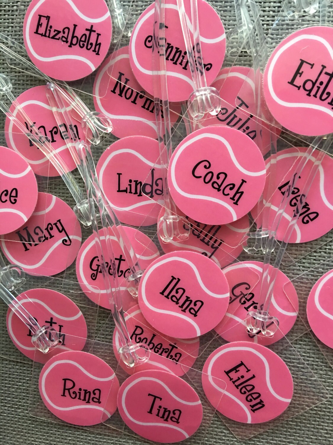 Tennis Bag Tags Quantities of 8 Tennis Team Gifts Tennis Etsy