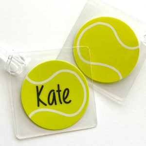 Tennis Racket Bag Tag Tennis Ball Bag Tag Tennis Gift Tennis Gift Tag Tennis Bag Tag Tennis Party Favor Tennis Team Gift Tennis Themed Gift