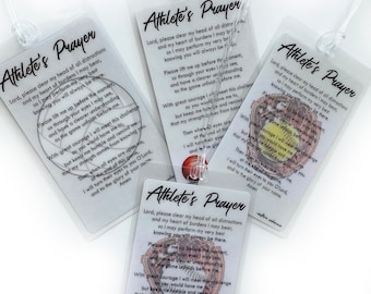 Athlete Gifts, Religious Bag Tags, Athlete Prayer Bag Tag / Bookmark